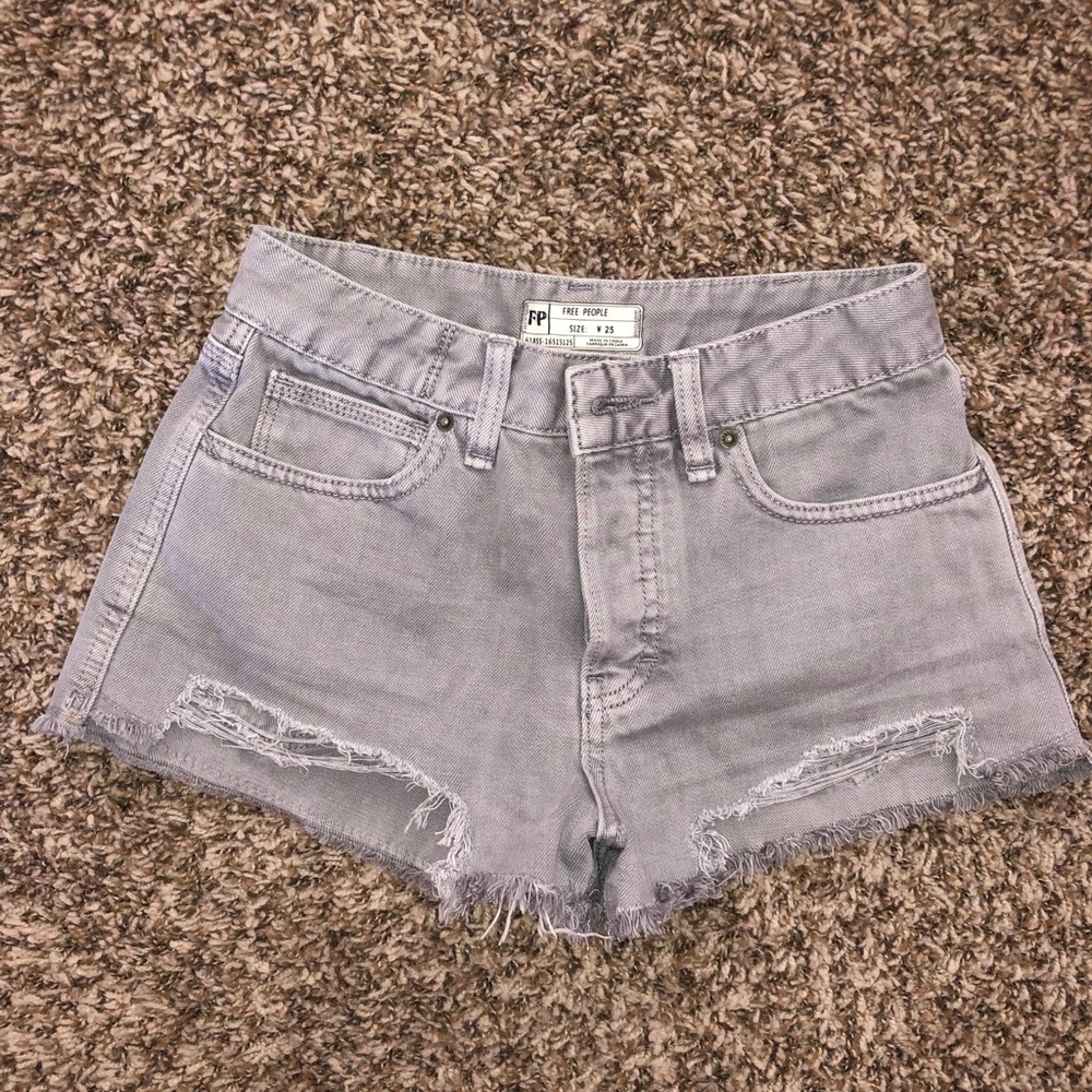 Free People Grey Wash Shorts (NEVER WORN)